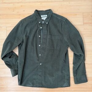 Madewell Olive Green Corduroy Button Down Shirt